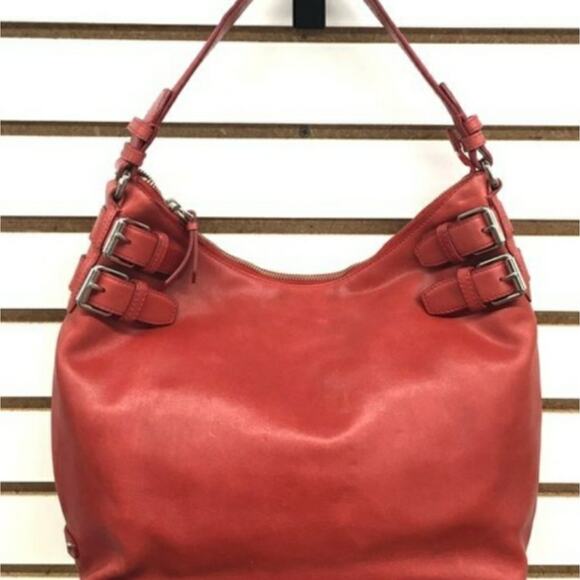 COLE HAAN LRG RED STRAP LEATHER HOBO BAG * - Picture 1 of 11